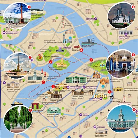Карта санкт петербурга с достопримечательностями