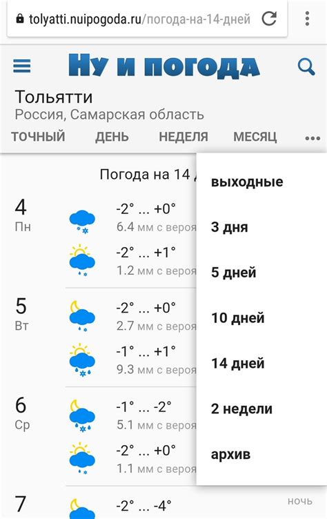 Погода на сегодня в тольятти