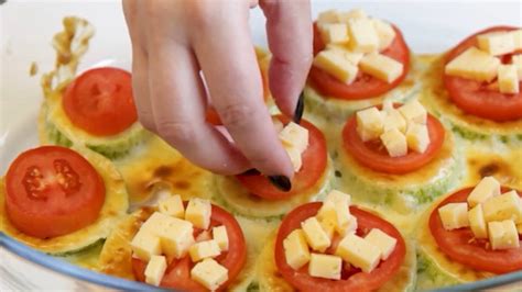 Кабачки с помидором и сыром в духовке