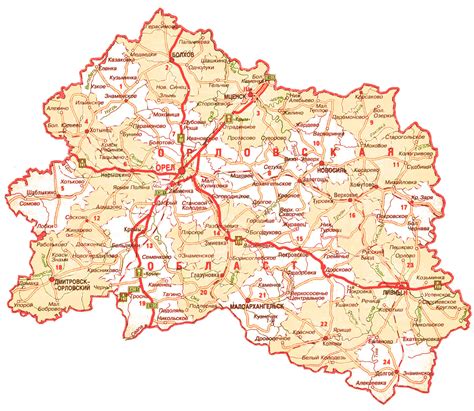 Карта орловской области