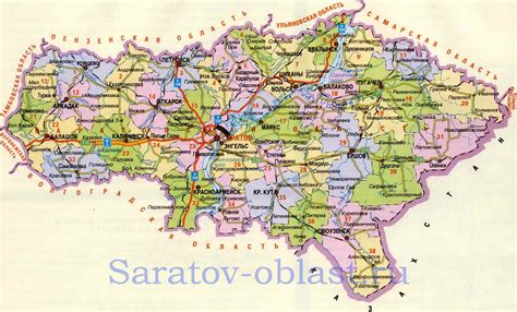 Карта саратовской области