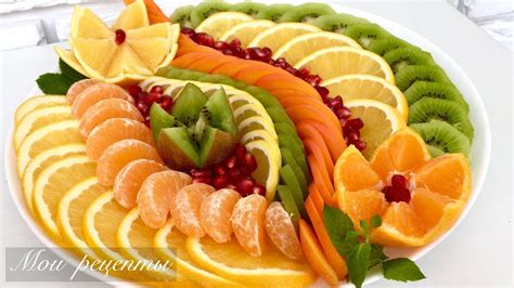 Нарезка фруктов красиво на тарелку в домашних условиях