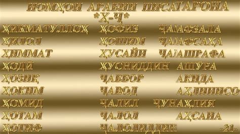 Таджикские имена