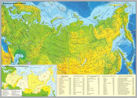 Физическая карта россии