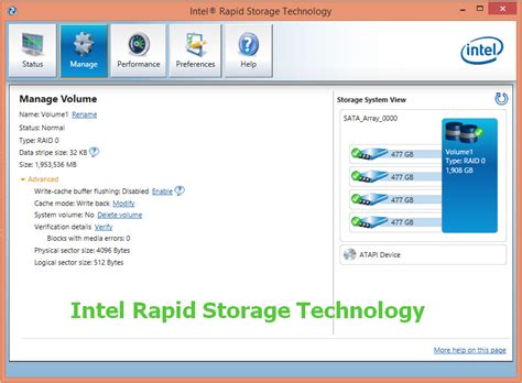 Intel rapid storage technology