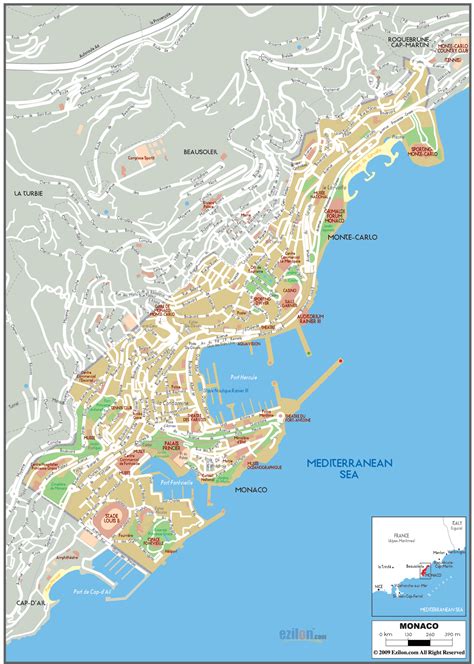 Монако на карте