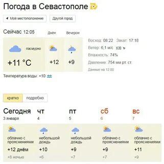Погода севастополь сегодня