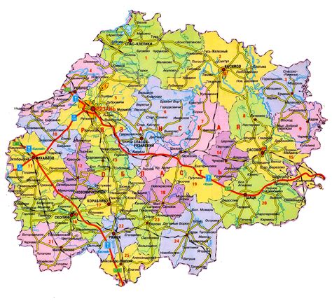 Рязанская область на карте
