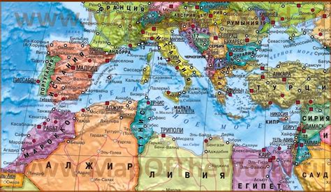 Средиземное море на карте
