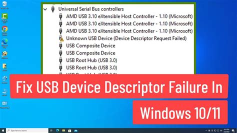 Usb device descriptor failure